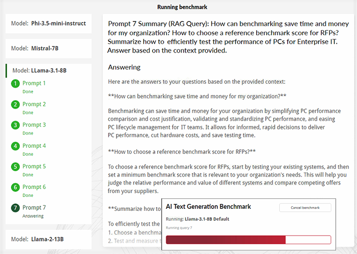 Ai text generation benchmark hardware monitoring